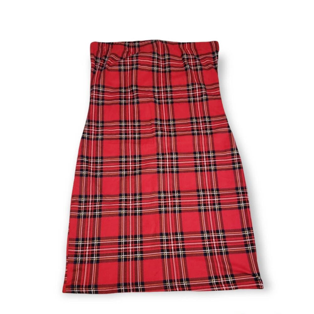 Urban Rose Red Plaid Sleeveless Mini Dress - Size Large